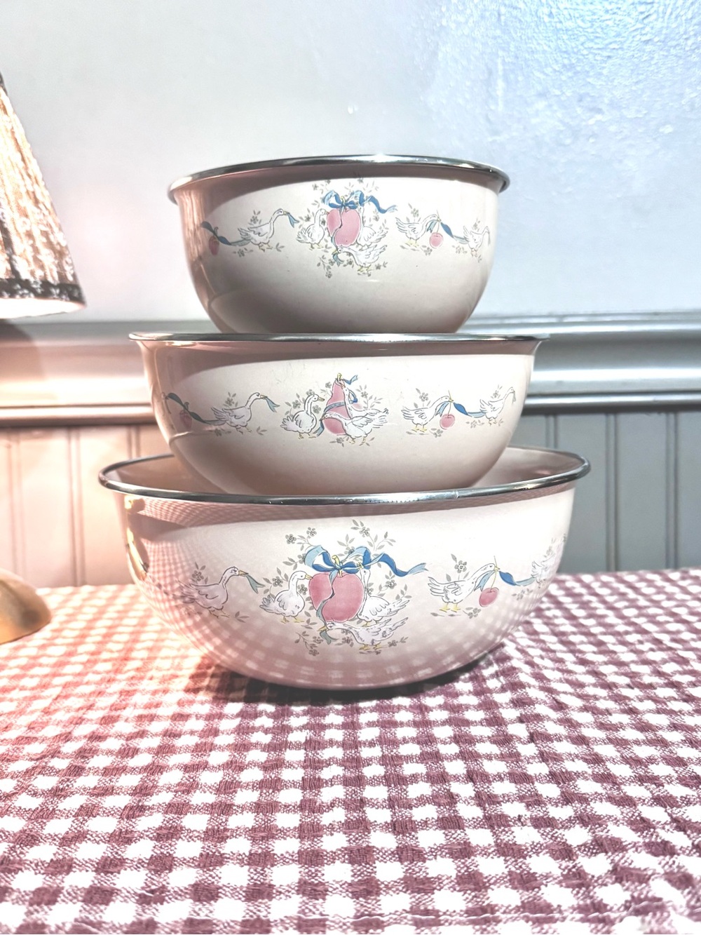 Marmalade Goose Enamel Mixing Bowl Set of 3.
